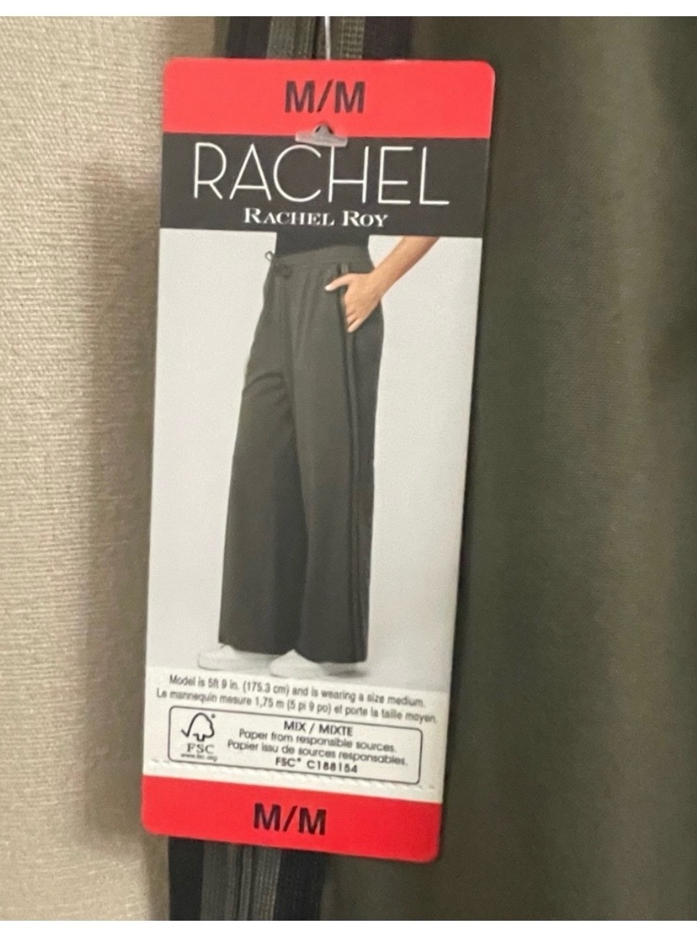RACHEL Rachel Roy Olive Wide-Leg Pull-On Pants